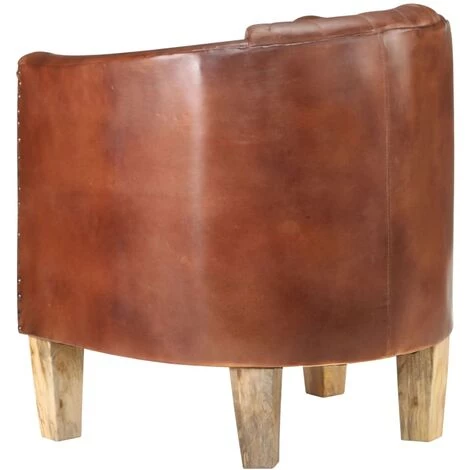 FIMEI Fauteuil Marron Cuir Véritable 6 FIMEI Fauteuil Marron Cuir Véritable – Image 4