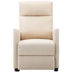 FIMEI Fauteuil De Massage Inclinable Crème Tissu -Pas Cher Fauteuil Magasin 61382488 2