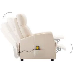 FIMEI Fauteuil De Massage Inclinable Crème Tissu -Pas Cher Fauteuil Magasin 61382488 3