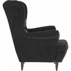 FIMEI Fauteuil Gris Foncé Velours -Pas Cher Fauteuil Magasin 61382639 4
