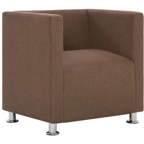 FIMEI Fauteuil Cube Marron Tissu 4 FIMEI Fauteuil Cube Marron Tissu – Image 2