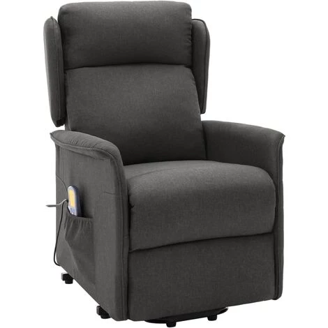 FIMEI Fauteuil De Massage Inclinable Gris Foncé Tissu 4 FIMEI Fauteuil De Massage Inclinable Gris Foncé Tissu – Image 2