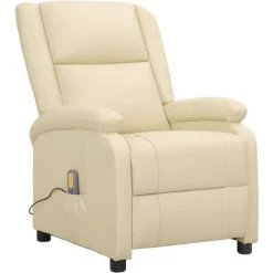 FIMEI Fauteuil Releveur Inclinable De Massage Crème Cuir Véritable 8 FIMEI Fauteuil Releveur Inclinable De Massage Crème Cuir Véritable -Pas Cher Fauteuil Magasin 61383088 2