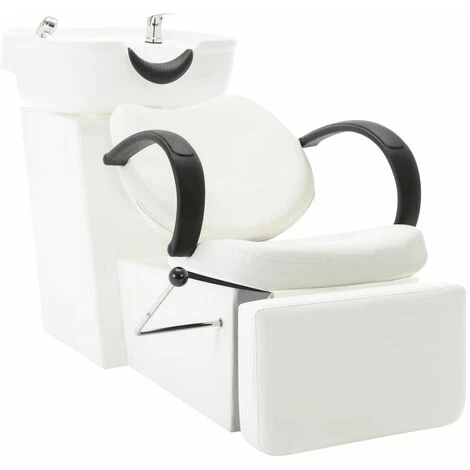 FIMEI Chaise De Salon Avec Lavabo Blanc Similicuir 3 FIMEI Chaise De Salon Avec Lavabo Blanc Similicuir