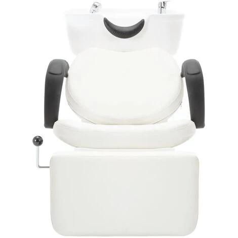 FIMEI Chaise De Salon Avec Lavabo Blanc Similicuir 4 FIMEI Chaise De Salon Avec Lavabo Blanc Similicuir – Image 2