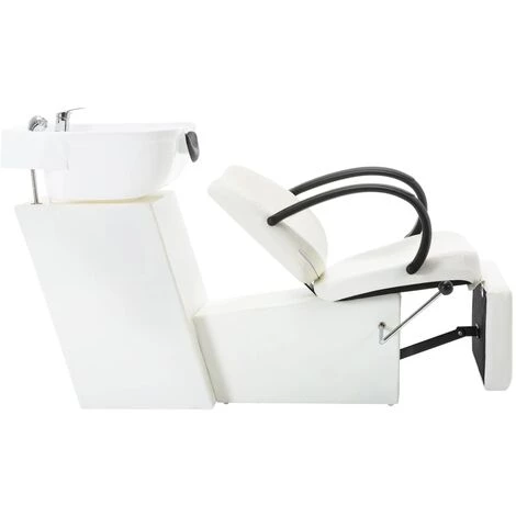FIMEI Chaise De Salon Avec Lavabo Blanc Similicuir 5 FIMEI Chaise De Salon Avec Lavabo Blanc Similicuir – Image 3