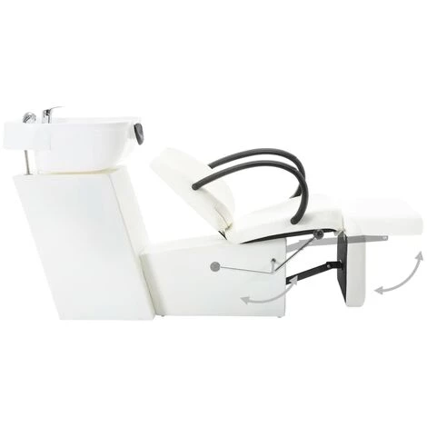 FIMEI Chaise De Salon Avec Lavabo Blanc Similicuir 7 FIMEI Chaise De Salon Avec Lavabo Blanc Similicuir – Image 5