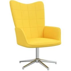 FIMEI Chaise De Relaxation Jaune Moutarde Tissu
