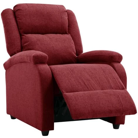 FIMEI Fauteuil Inclinable Rouge Bordeaux Tissu 4 FIMEI Fauteuil Inclinable Rouge Bordeaux Tissu – Image 2