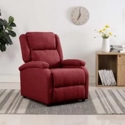 FIMEI Fauteuil Inclinable Rouge Bordeaux Tissu 9 FIMEI Fauteuil Inclinable Rouge Bordeaux Tissu -Pas Cher Fauteuil Magasin 61383501 3