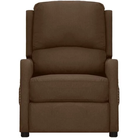 FIMEI Fauteuil Releveur Inclinable De Massage Marron Tissu 5 FIMEI Fauteuil Releveur Inclinable De Massage Marron Tissu – Image 3