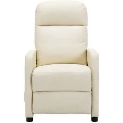 FIMEI Fauteuil Inclinable électrique De Massage Crème Similicuir -Pas Cher Fauteuil Magasin 61383822 3