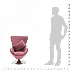 FIMEI Fauteuil Pivotant En Forme D’œuf Avec Coussin Rose Velours 8 FIMEI Fauteuil Pivotant En Forme D’œuf Avec Coussin Rose Velours -Pas Cher Fauteuil Magasin 61383872 2
