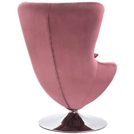 FIMEI Fauteuil Pivotant En Forme D’œuf Avec Coussin Rose Velours 7 FIMEI Fauteuil Pivotant En Forme D’œuf Avec Coussin Rose Velours – Image 5