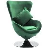 FIMEI Fauteuil Pivotant En Forme D’œuf Et Coussin Vert Foncé Velours -Pas Cher Fauteuil Magasin 61383910 1
