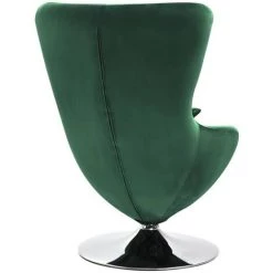 FIMEI Fauteuil Pivotant En Forme D’œuf Et Coussin Vert Foncé Velours 10 FIMEI Fauteuil Pivotant En Forme D’œuf Et Coussin Vert Foncé Velours -Pas Cher Fauteuil Magasin 61383910 4