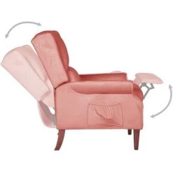 FIMEI Fauteuil Inclinable Rose Velours 11 FIMEI Fauteuil Inclinable Rose Velours -Pas Cher Fauteuil Magasin 61383971 5