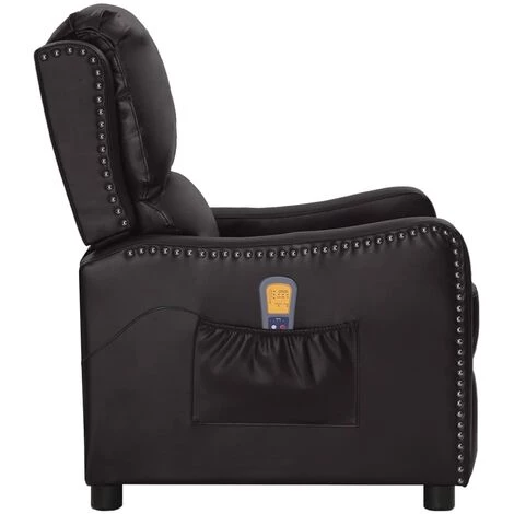 FIMEI Fauteuil Releveur Inclinable Massage Noir Similicuir Brillant 6 FIMEI Fauteuil Releveur Inclinable Massage Noir Similicuir Brillant – Image 4
