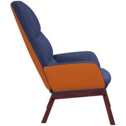 FIMEI Chaise De Relaxation Bleu Tissu -Pas Cher Fauteuil Magasin 61384096 4
