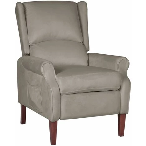FIMEI Fauteuil Inclinable Gris Clair Velours 3 FIMEI Fauteuil Inclinable Gris Clair Velours