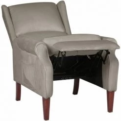 FIMEI Fauteuil Inclinable Gris Clair Velours 10 FIMEI Fauteuil Inclinable Gris Clair Velours -Pas Cher Fauteuil Magasin 61384139 4