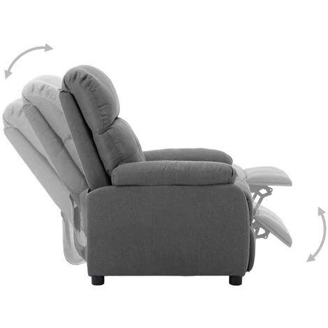 FIMEI Fauteuil Inclinable Gris Clair Tissu 5 FIMEI Fauteuil Inclinable Gris Clair Tissu – Image 3