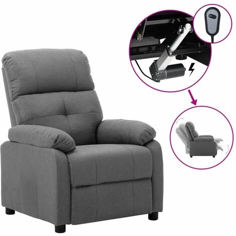 FIMEI Fauteuil Inclinable électrique Gris Clair Tissu 3 FIMEI Fauteuil Inclinable électrique Gris Clair Tissu