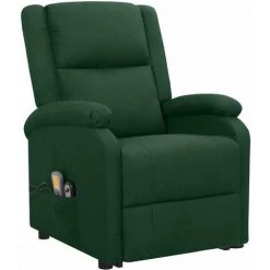 FIMEI Fauteuil Releveur Inclinable De Massage Vert Foncé Tissu -Pas Cher Fauteuil Magasin 61384413 2