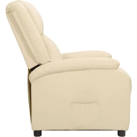 FIMEI Fauteuil Inclinable Crème Cuir Véritable 6 FIMEI Fauteuil Inclinable Crème Cuir Véritable – Image 4