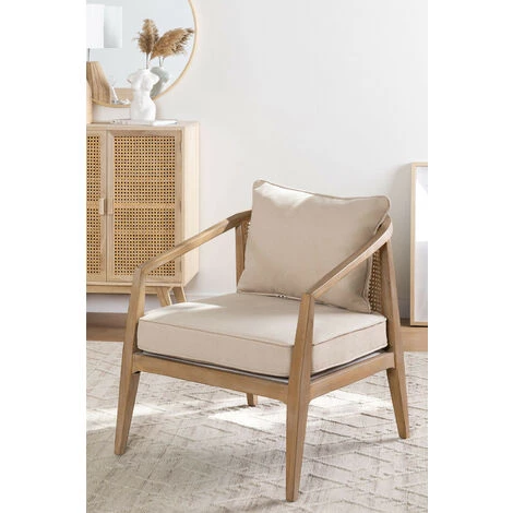 Fauteuil En Bois Kairos SKLUM Bois De Bouleau - Osier - Beige Crème 5 Fauteuil En Bois Kairos SKLUM Bois De Bouleau - Osier - Beige Crème – Image 3