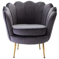 VENTE-UNIQUE.COM Fauteuil En Velours DANDELION - Anthracite - Gris Anthracite -Pas Cher Fauteuil Magasin 61525455 3