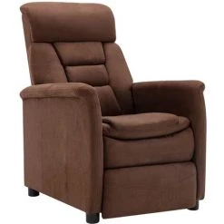 YOUTHUP Fauteuil Inclinable électrique Marron Similicuir Daim - Brun -Pas Cher Fauteuil Magasin 61681142 2