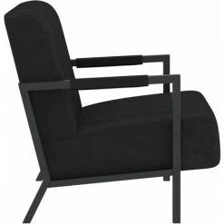 TRUE DEAL Fauteuil Noir Velours -Pas Cher Fauteuil Magasin 61705952 3