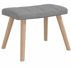 YOUTHUP Chaise à Bascule Avec Tabouret Gris Clair Tissu -Pas Cher Fauteuil Magasin 61755463 3