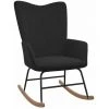 YOUTHUP Chaise à Bascule Noir Velours - Noir -Pas Cher Fauteuil Magasin 61756446 1