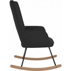 YOUTHUP Chaise à Bascule Noir Velours - Noir -Pas Cher Fauteuil Magasin 61756446 3