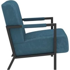 TRUE DEAL Fauteuil Bleu Velours -Pas Cher Fauteuil Magasin 61819946 3