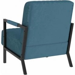 TRUE DEAL Fauteuil Bleu Velours -Pas Cher Fauteuil Magasin 61819946 4