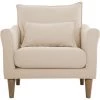 MILIBOO Fauteuil Scandinave En Tissu Beige Et Hévéa Massif KATE - Beige Naturel -Pas Cher Fauteuil Magasin 62894767 1