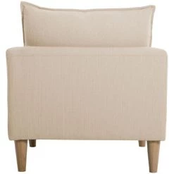 MILIBOO Fauteuil Scandinave En Tissu Beige Et Hévéa Massif KATE - Beige Naturel -Pas Cher Fauteuil Magasin 62894767 4