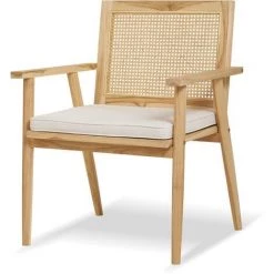 VENTE-UNIQUE.COM Fauteuil NUORO En Teck Et Cannage - Naturel - Naturel Clair -Pas Cher Fauteuil Magasin 63181185 3