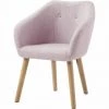 INTERDESIGN Fauteuil CANDY - Tissu Polyester Rose Poudré - Scandinave - L 42 X P 60 X H 79 Cm -Pas Cher Fauteuil Magasin 63486848 1