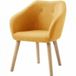 INTERDESIGN Fauteuil CANDY - Tissu Polyester Moutarde - Scandinave - L 42 X P 60 X H 79 Cm