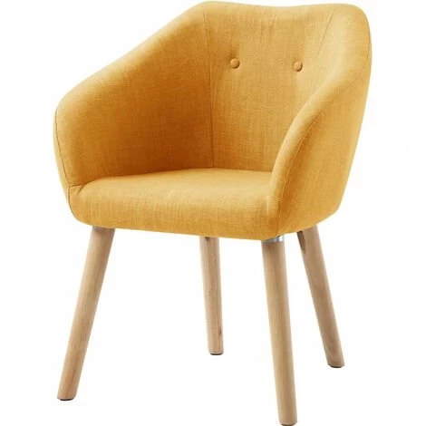 INTERDESIGN Fauteuil CANDY - Tissu Polyester Moutarde - Scandinave - L 42 X P 60 X H 79 Cm 3 INTERDESIGN Fauteuil CANDY - Tissu Polyester Moutarde - Scandinave - L 42 X P 60 X H 79 Cm