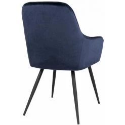 ALTOBUY VIBY - Lot De 2 Fauteuils Velours Bleu Et Piétement Acier Noir - Bleu -Pas Cher Fauteuil Magasin 63647049 5