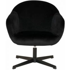 ALTOBUY DYNES - Fauteuil Pivotant Velours Noir Et Piétement Noir - Noir 9 ALTOBUY DYNES - Fauteuil Pivotant Velours Noir Et Piétement Noir - Noir -Pas Cher Fauteuil Magasin 63647095 4
