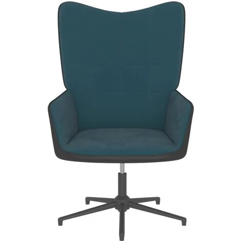 SUPERMARKET Chaise De Relaxation Bleu Velours Et PVC SUHB-327841 4 SUPERMARKET Chaise De Relaxation Bleu Velours Et PVC SUHB-327841 – Image 2