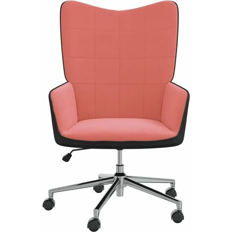 SUPERMARKET Chaise De Relaxation Rose Velours Et PVC SUHB-327901 4 SUPERMARKET Chaise De Relaxation Rose Velours Et PVC SUHB-327901 – Image 2