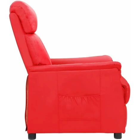 SUPERMARKET Fauteuil Inclinable Rouge Similicuir SUHB-338855 5 SUPERMARKET Fauteuil Inclinable Rouge Similicuir SUHB-338855 – Image 3