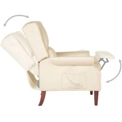 SUPERMARKET Fauteuil Inclinable Crème Velours SUHB-329288 11 SUPERMARKET Fauteuil Inclinable Crème Velours SUHB-329288 -Pas Cher Fauteuil Magasin 63651560 5